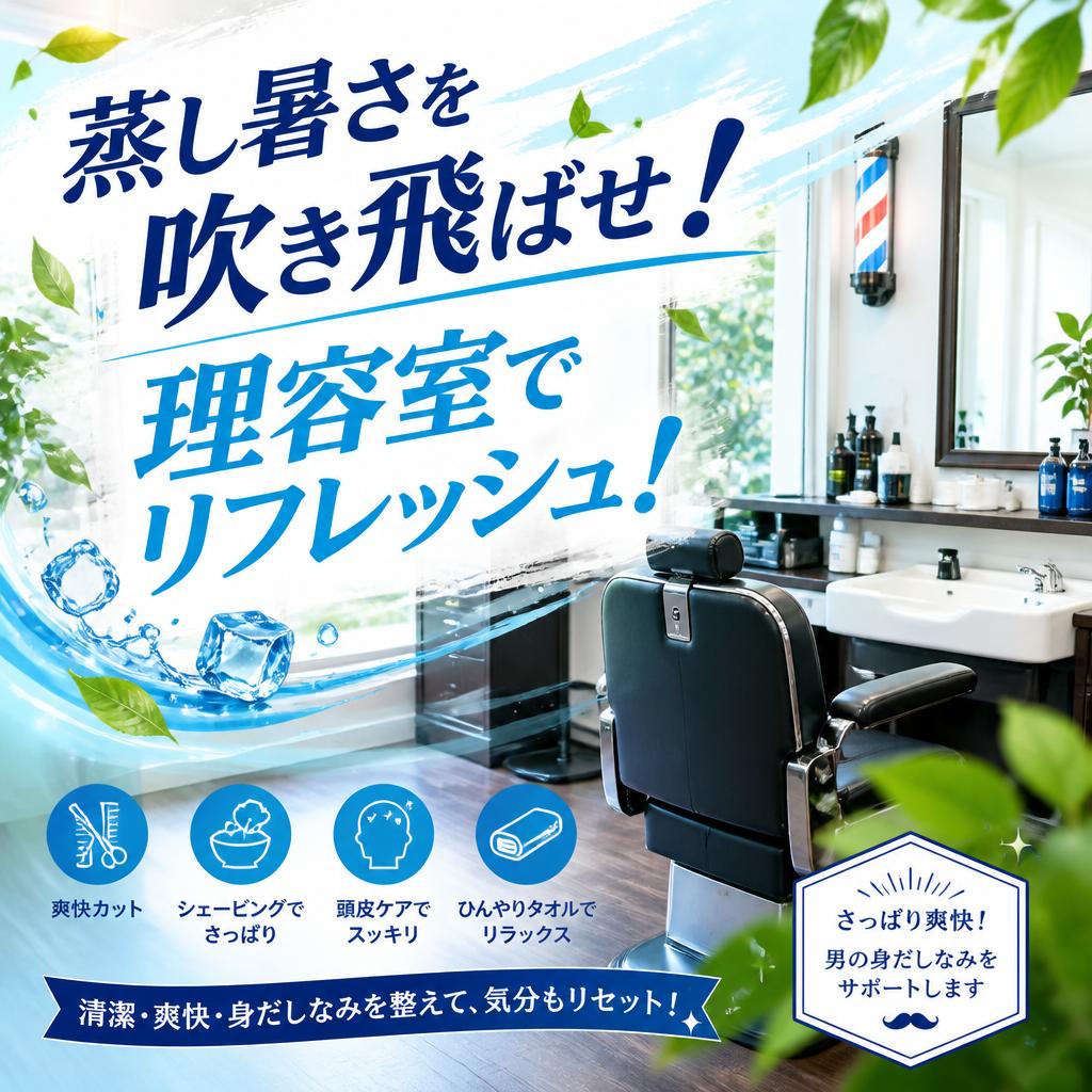 蒸し暑さを吹き飛ばせ！理容室でリフレッシュ！