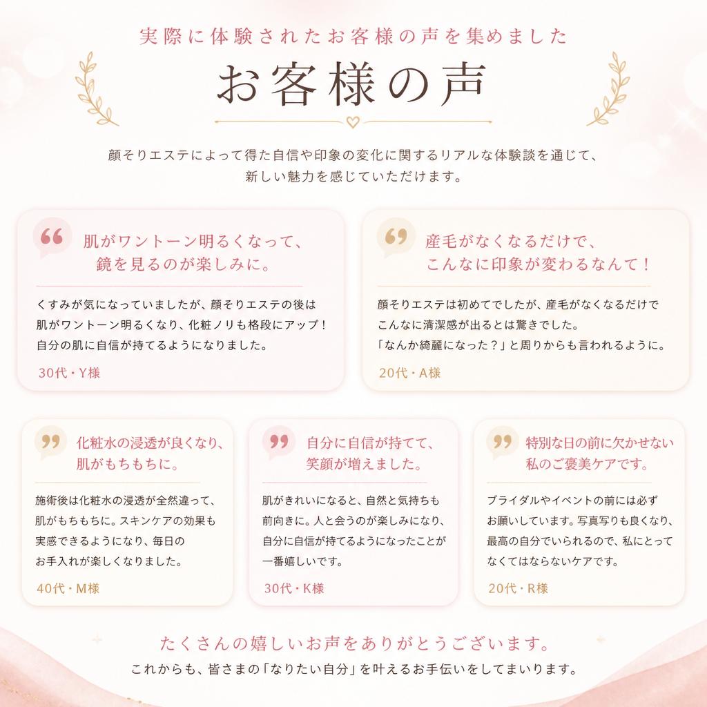お客様の声：変わった僕の印象