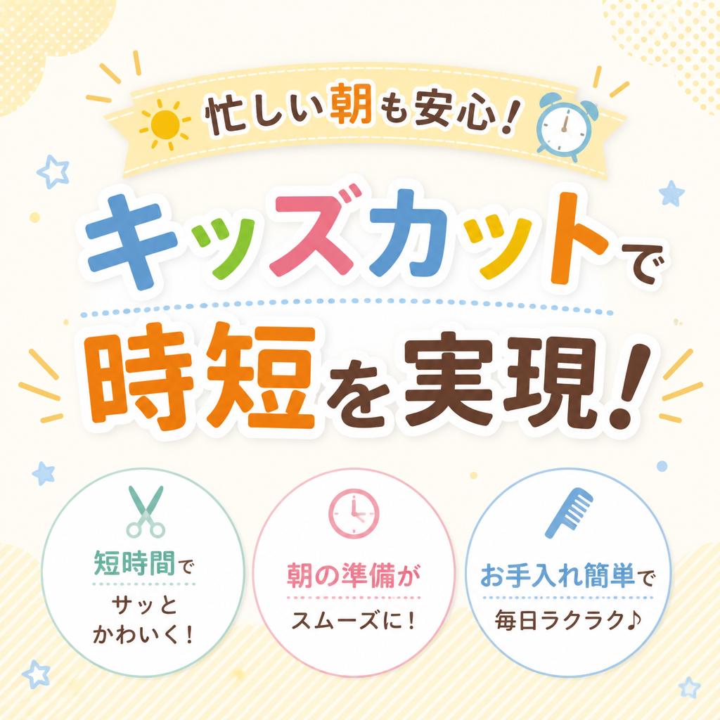 忙しい朝も安心！キッズカットで時短を実現！