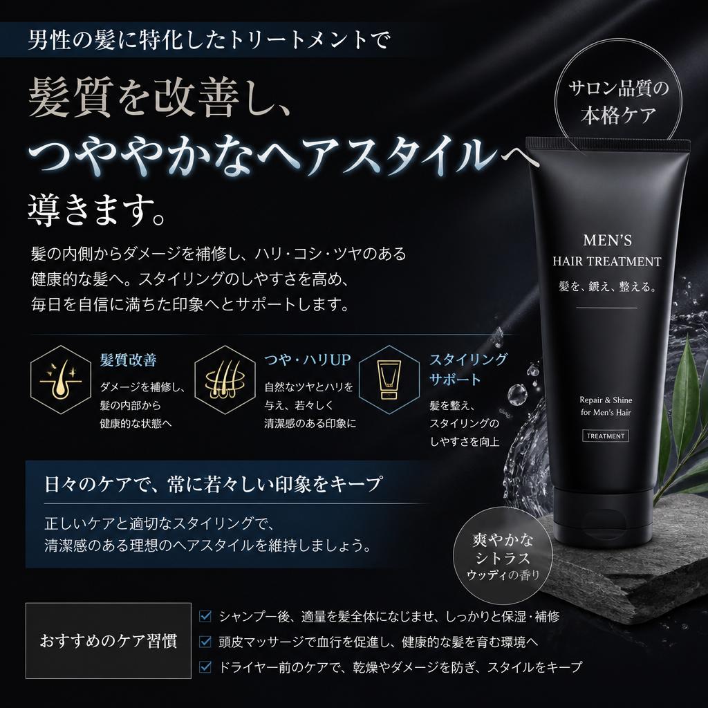 男性専用トリートメントで髪の悩みを解決