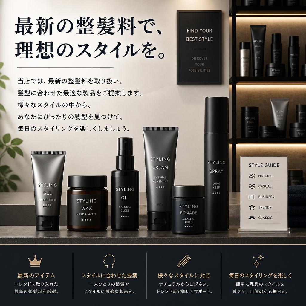 おすすめの整髪料＆スタイル提案