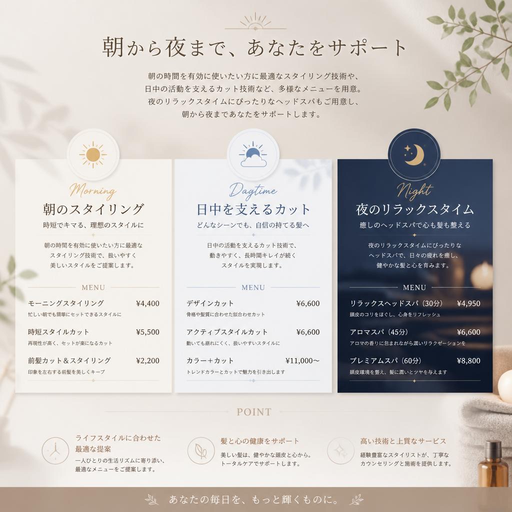 朝から夜まで！スタイリングの新提案