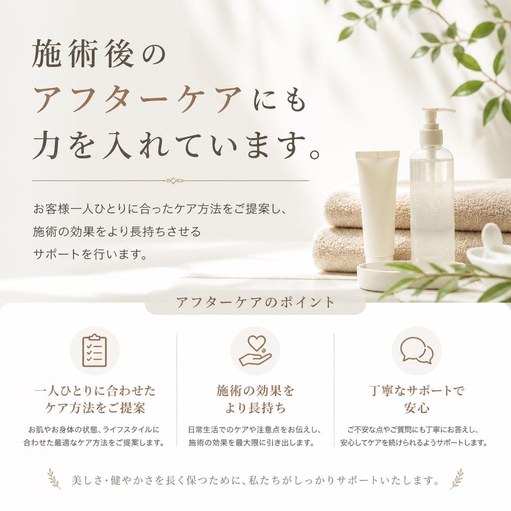 アフターケアで持続する美しさ