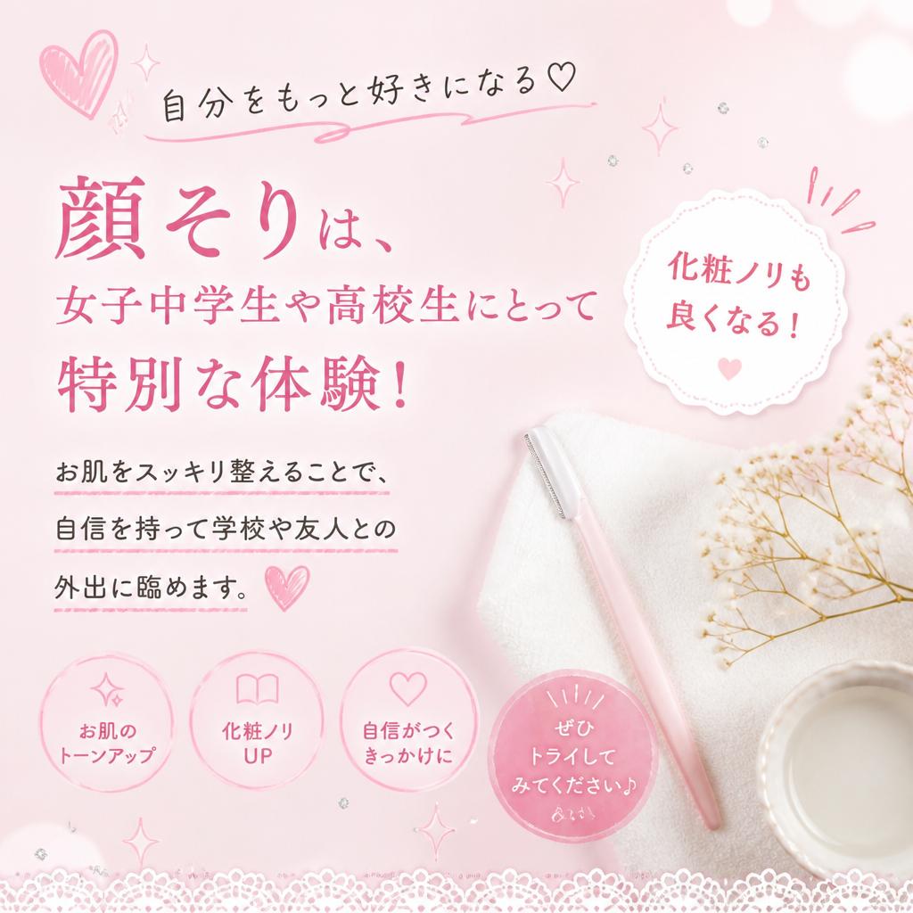 女子中学生・高校生向けの顔そりメニュー