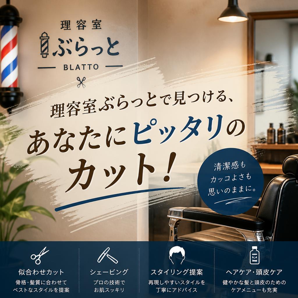 理容室ぶらっとで見つける、あなたにピッタリのカット！