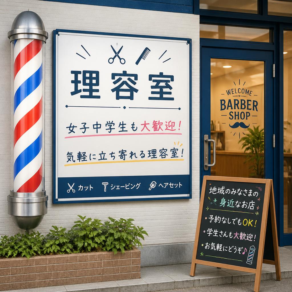 女子中学生も大歓迎！ 気軽に立ち寄れる理容室！